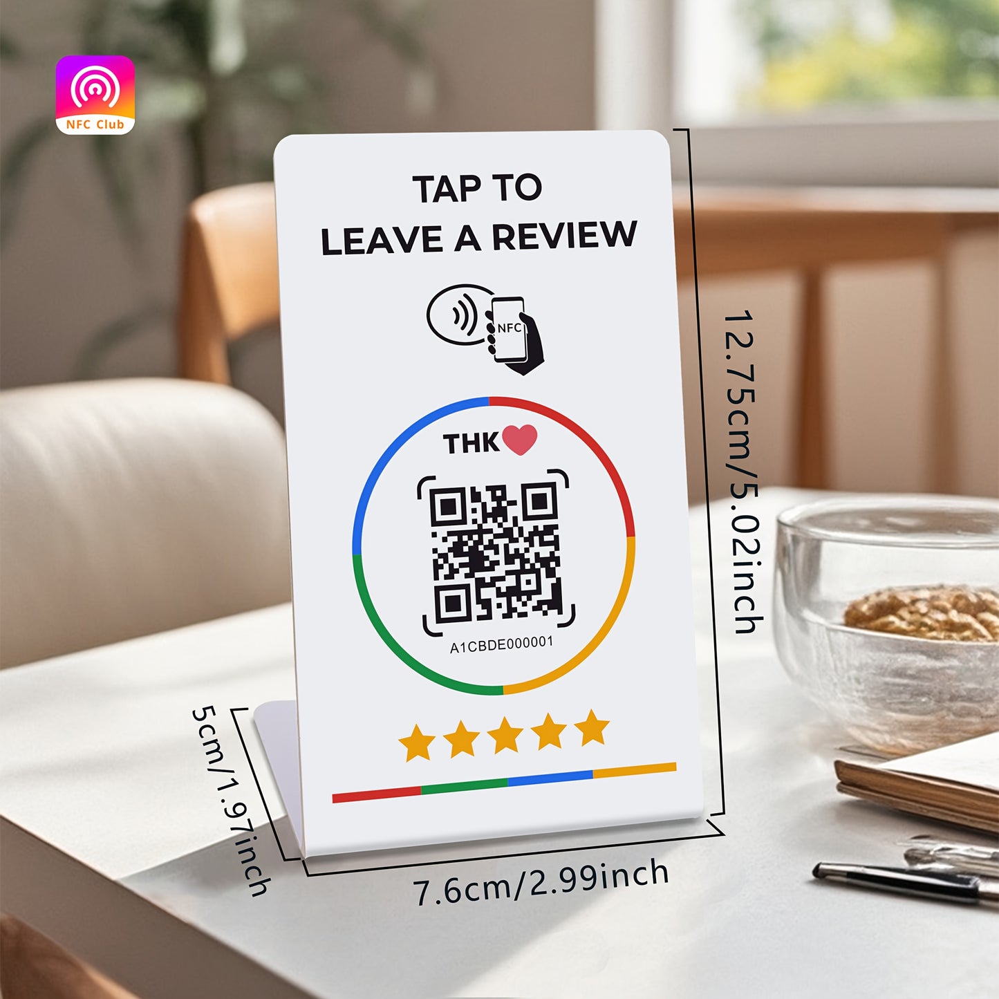 White NFC and QR holder