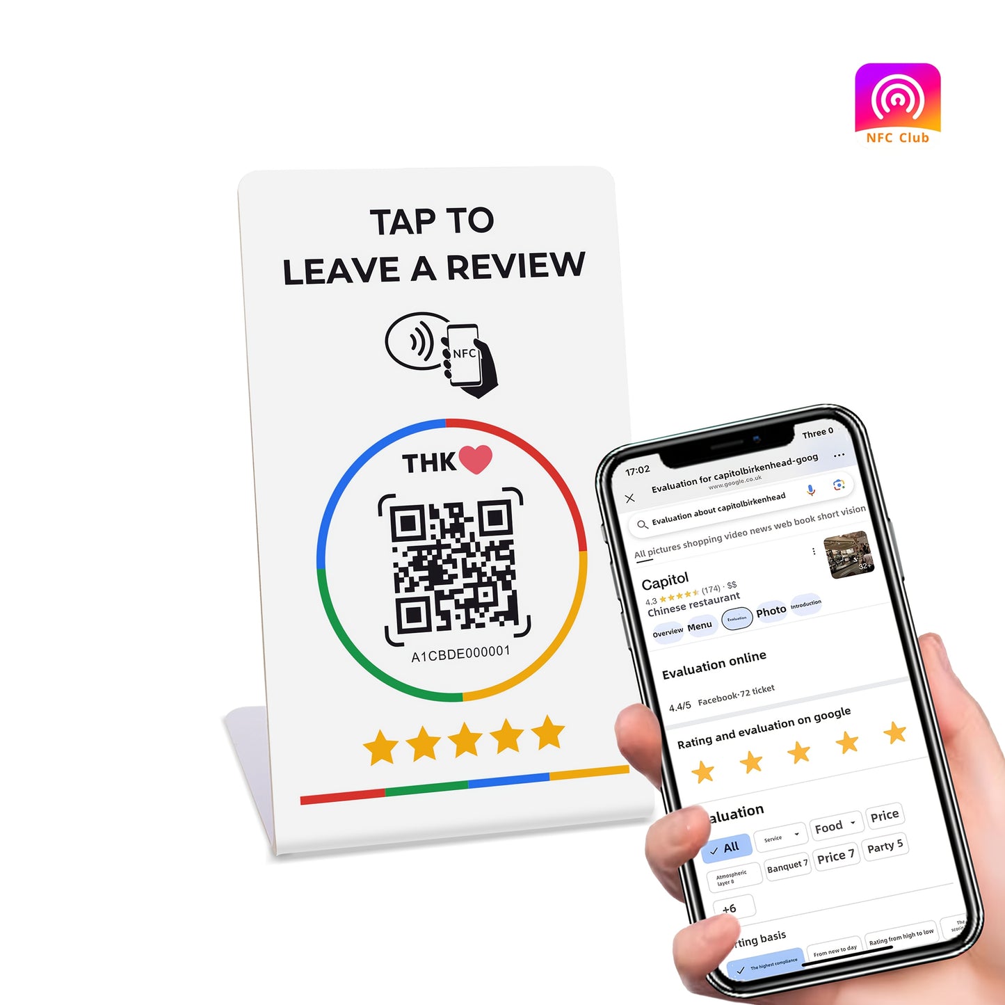 White NFC and QR holder