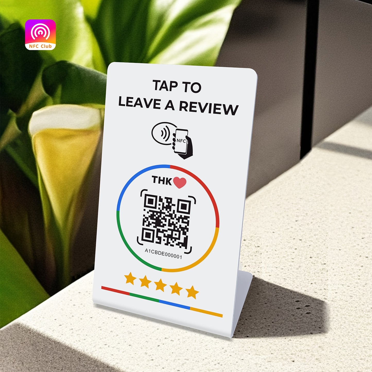 White NFC and QR holder