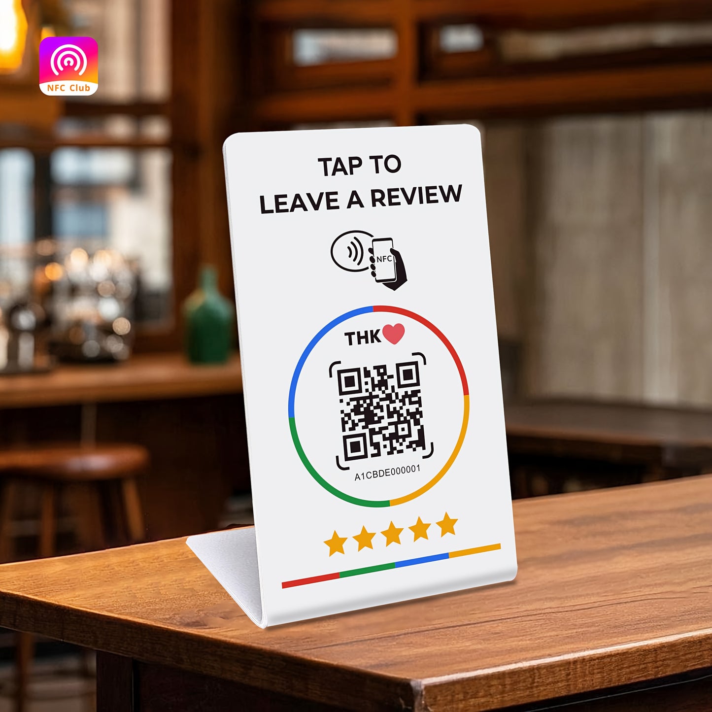 White NFC and QR holder