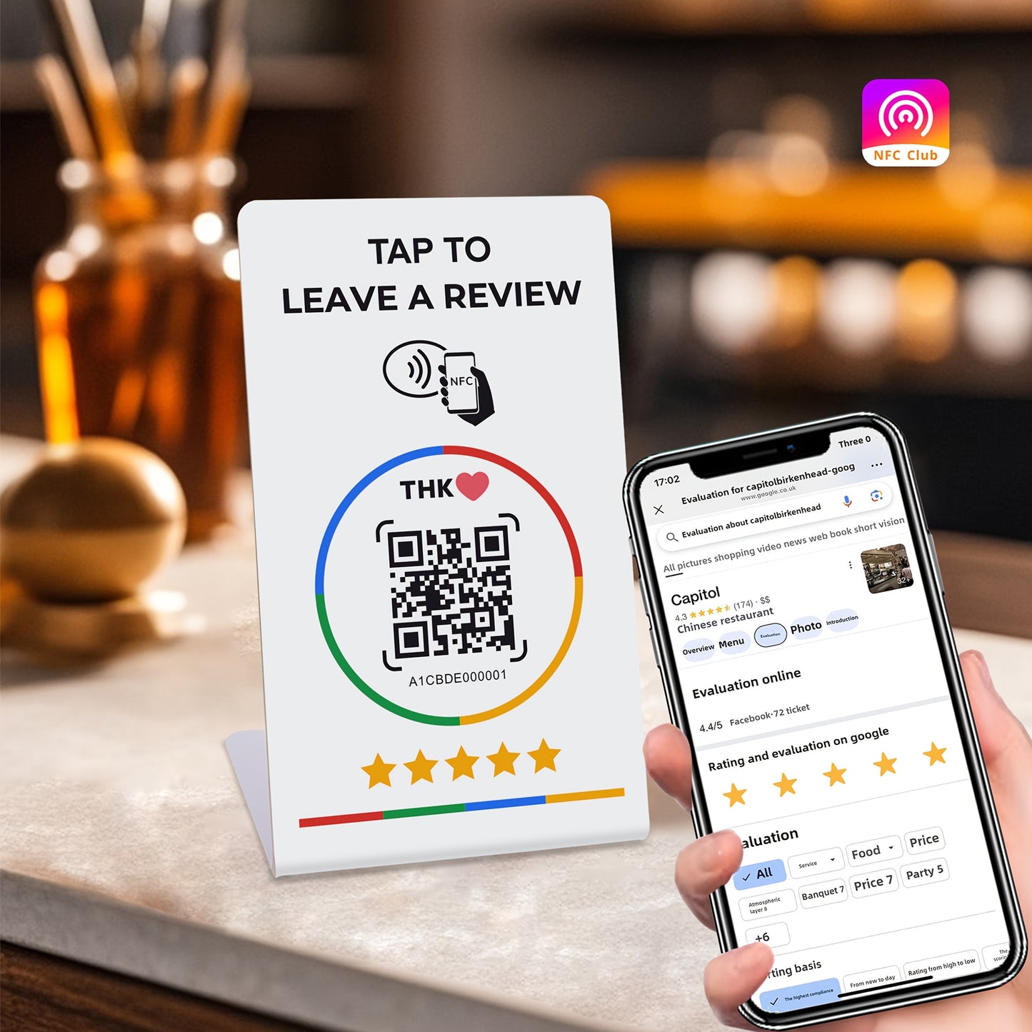 White NFC and QR holder