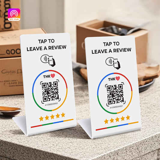 White NFC and QR holder