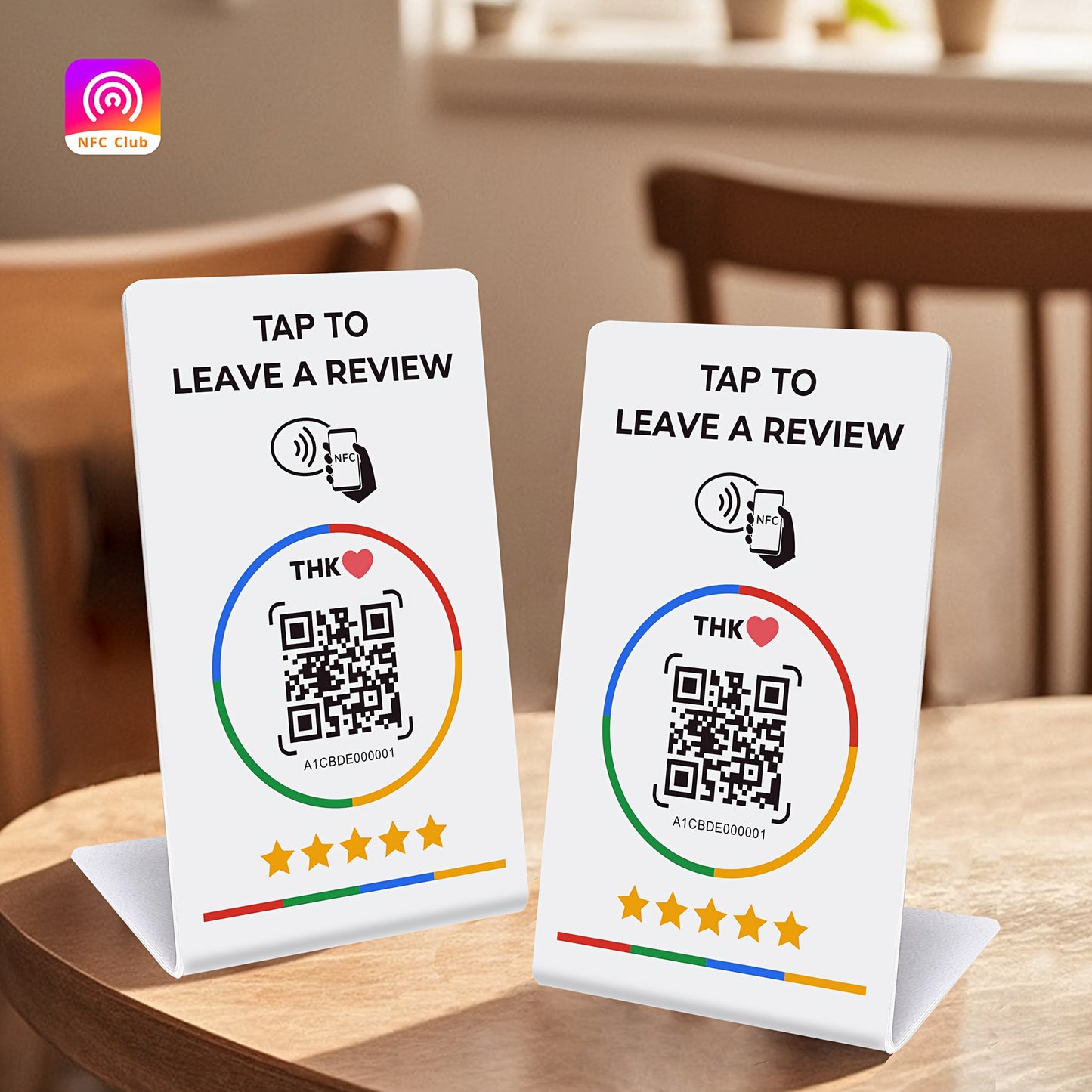 White NFC and QR holder